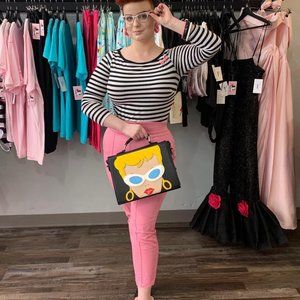 Pinup Couture Laura Byrnes Pink Vintage Retro 1950s High Waist Trousers